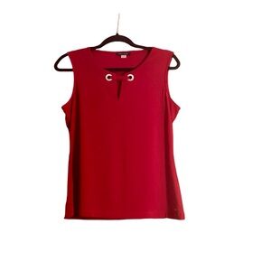 Tommy Hilfiger Red Tank Top with Eyelet Detail